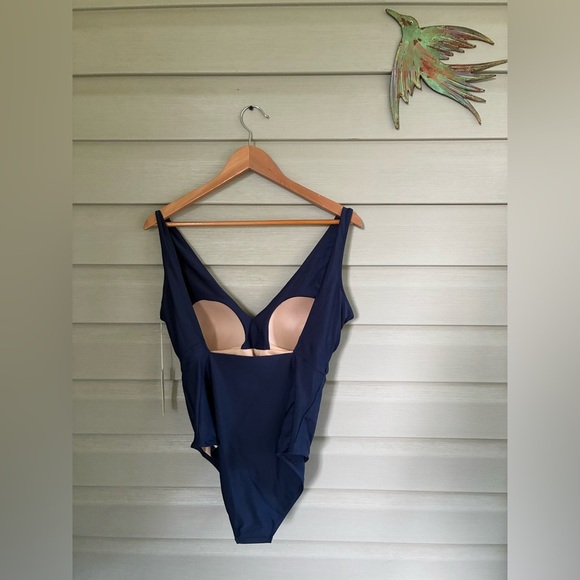 Summersalt one-piece bathing suit navy blue tie-waist Backflip Swimsuit NWT 12 - Picture 7 of 13